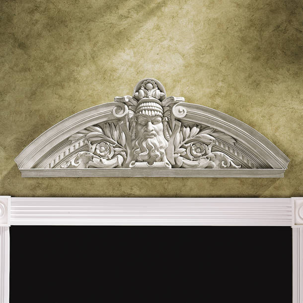 Design Toscano Prometheus Skulptur – Handbemaltes Wandpediment, Aus Steinsplitt & Harz